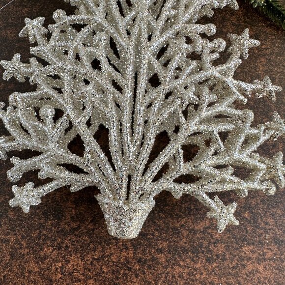 Silver Glitter Christmas Tree Ornament - Picture 7 of 9